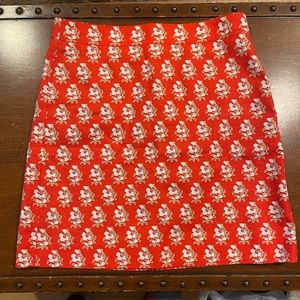 J Crew - Red Flower Skirt - Size 2 - Women's